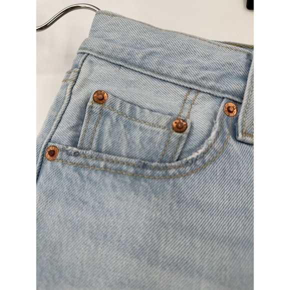 Women’s Levi’s 501 Button Fly Distressed Frayed Cut Off Denim Jean Shorts Sz 25 - Picture 6 of 15